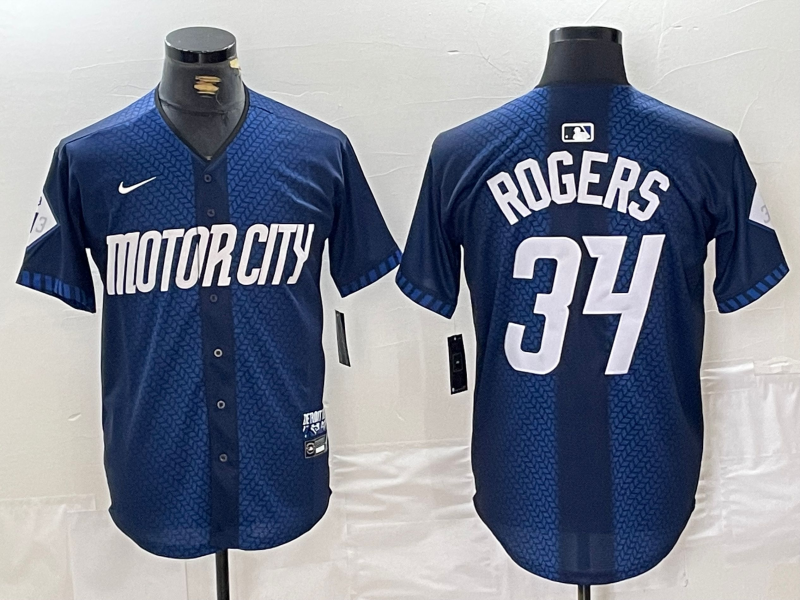 Men's Detroit Tigers Jake Rogers #34 Navy 2024 City Connect Limited Jerseys