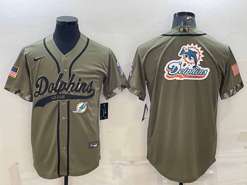 Men's Miami Dolphins Olive 2022 Salute To Service Limited Jerseys