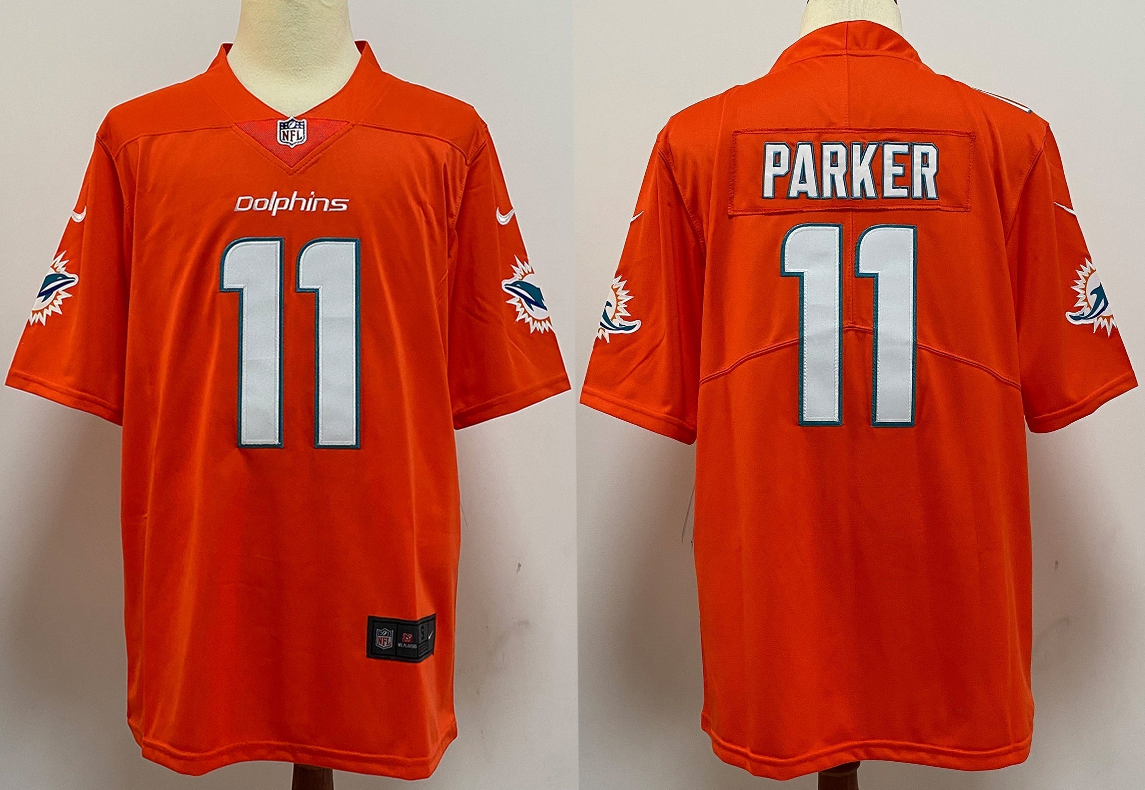 Men's Miami Dolphins DeVante Parker #11 Orange Aqua Game Jerseys