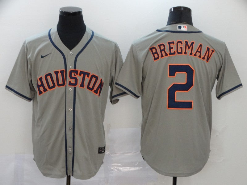 Men's Houston Astros Alex Bregman #2 Gray Replica Baseball Jerseys