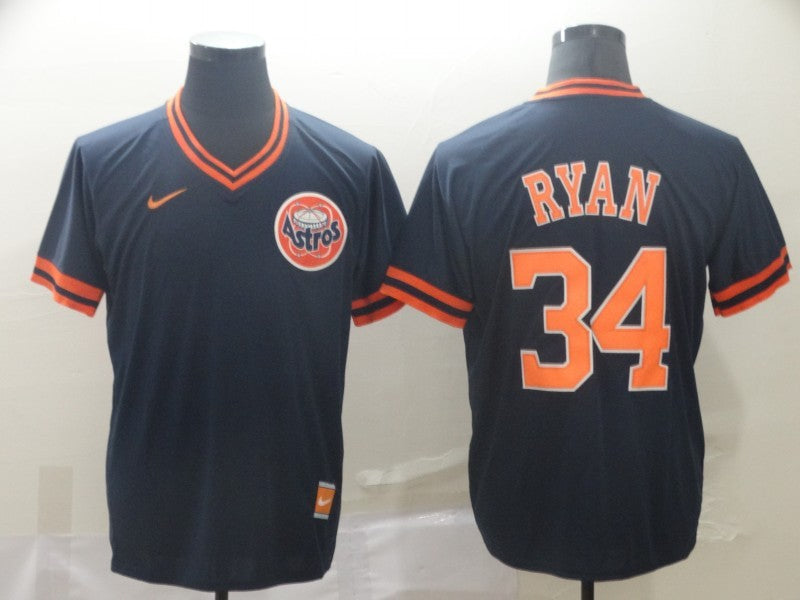 Men's Houston Astros Nolan Ryan #34 Navy Fashion Stitched Jerseys