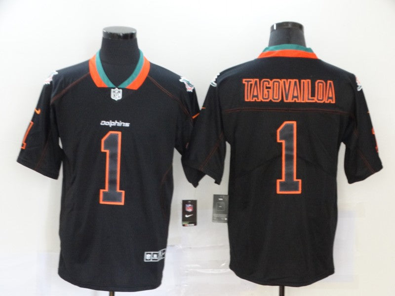 Men's Miami Dolphins Tua Tagovailoa #1 Black Game Jerseys
