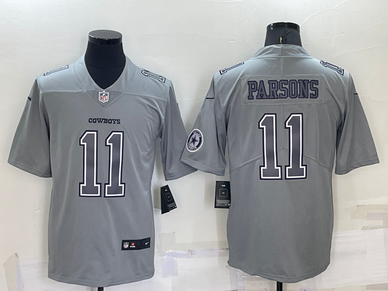 Men's Dallas Cowboys Micah Parsons #11 Gray Atmosphere Fashion Game Jerseys