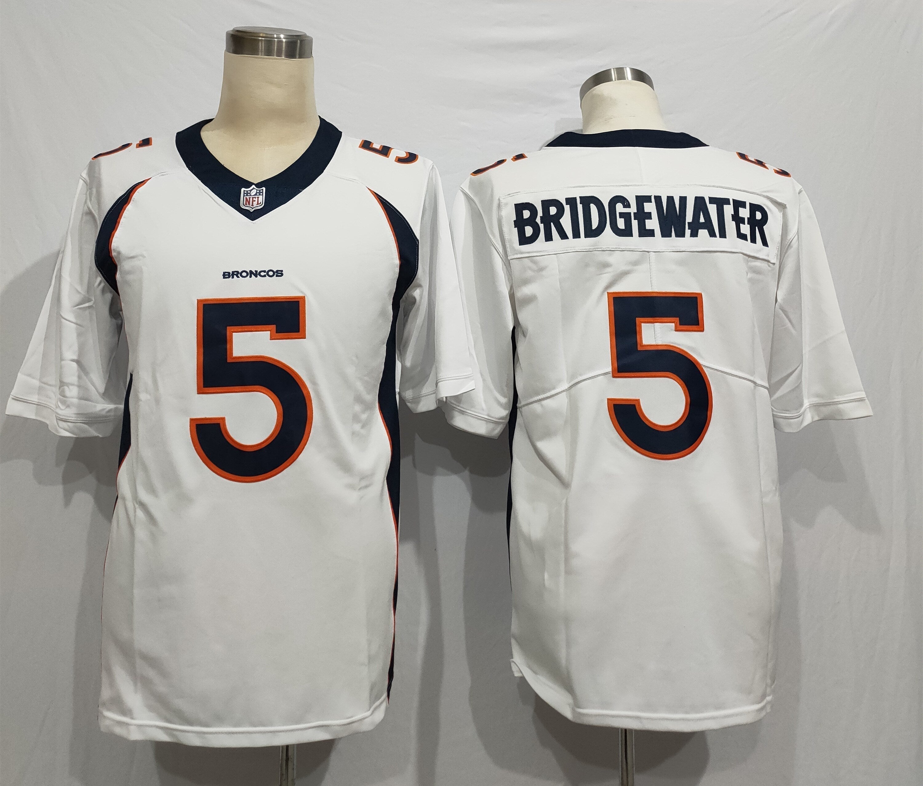 Men's Denver Broncos Teddy Bridgewater #5 White Game Jerseys