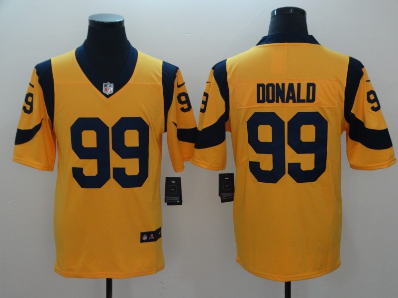 Men's Los Angeles Rams Aaron Donald #99 Yellow Game Jerseys