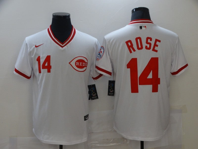 Men's Cincinnati Reds Pete Rose #14 White Fashion Stitched Jerseys