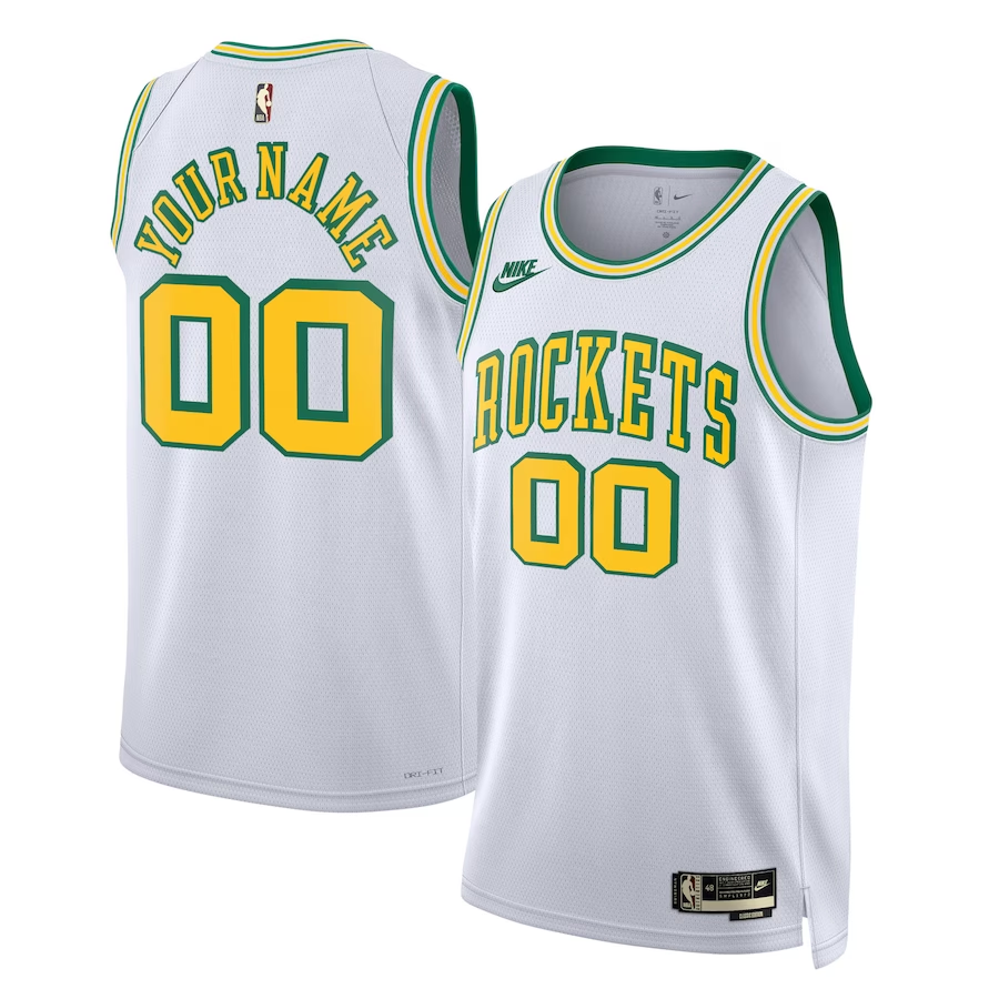 Men's Houston Rockets White 2022/23 Custom Swingman Jerseys - Classic Edition