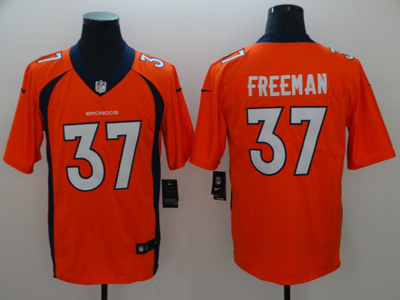 Men's Denver Broncos Royce Freeman #37 Orange Game Jerseys