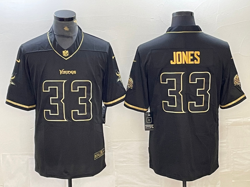 Men's Minnesota Vikings Aaron Jones #33 Black Player Game Jerseys