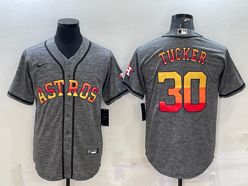 Men's Houston Astros Kyle Tucker #30 Gray Replica Team Jerseys