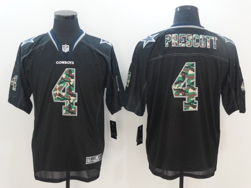Men's Dallas Cowboys #4 Dak Prescott Black Authentic Game Jerseys