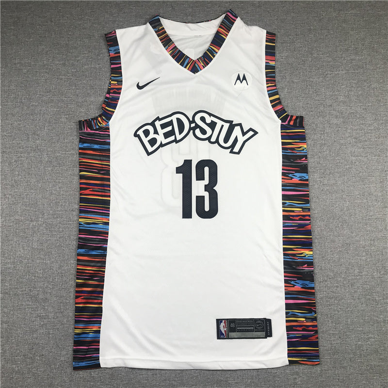 Men's Brooklyn Nets James Harden #13 White Swingman Jerseys - City Edition