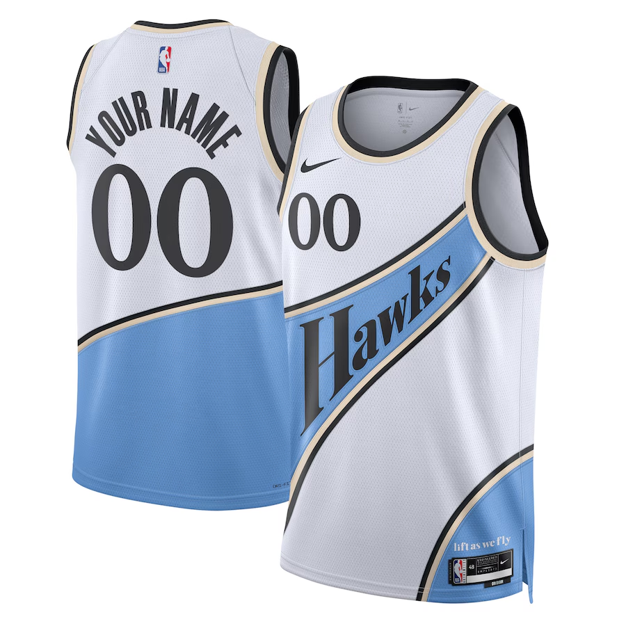 Men's Atlanta Hawks White 2024/25 Custom Swingman Jerseys - City Edition