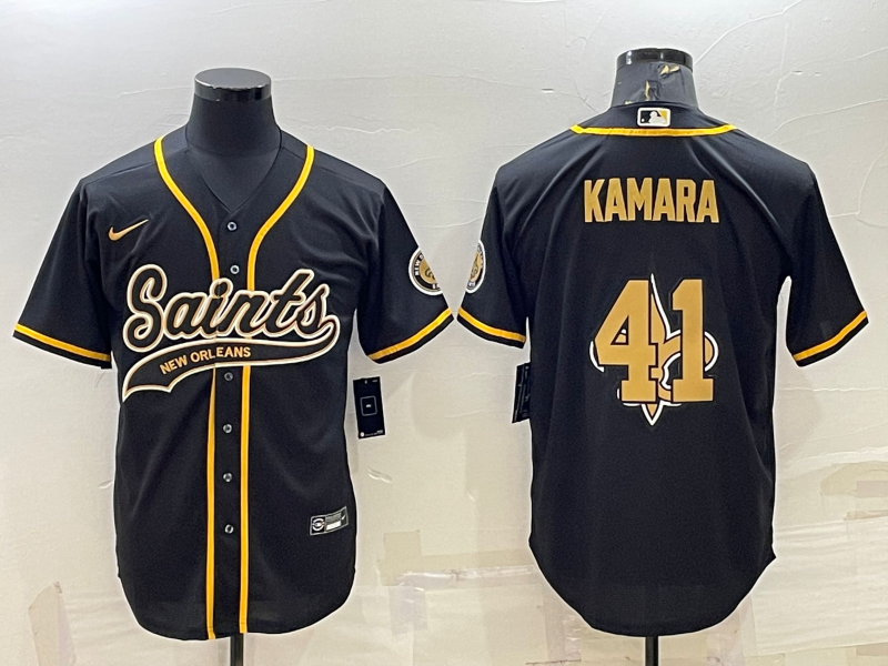 Men's New Orleans Saints Alvin Kamara #41 Black Player Jerseys Joint Edition