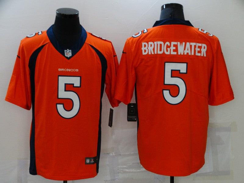Men's Denver Broncos Teddy Bridgewater #5 Orange Game Jerseys