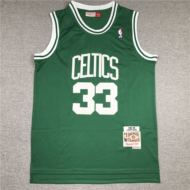Men's Boston Celtics Larry Bird Green 1985-86 Hardwood Classics Swingman Jerseys