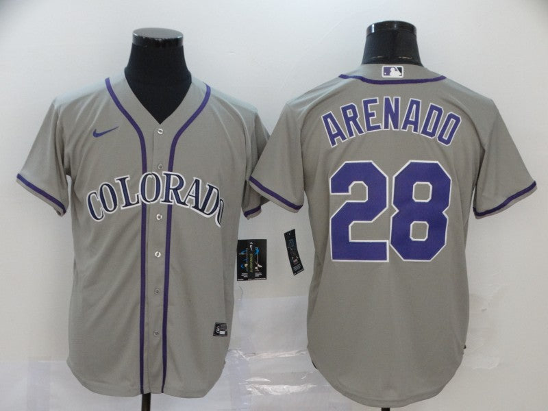 Men's Colorado Rockies Nolan Arenado #28 Gray Replica Baseball Jerseys