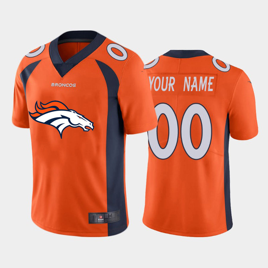 Custom1 Denver Broncos Orange Team Big Logo Vapor Untouchable Limited Jerseys Stitched Jerseys American Football Jerseys