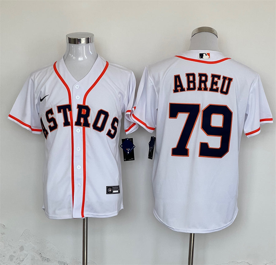 Men's Houston Astros Jose Abreu #79 White Home Replica Player Jerseys