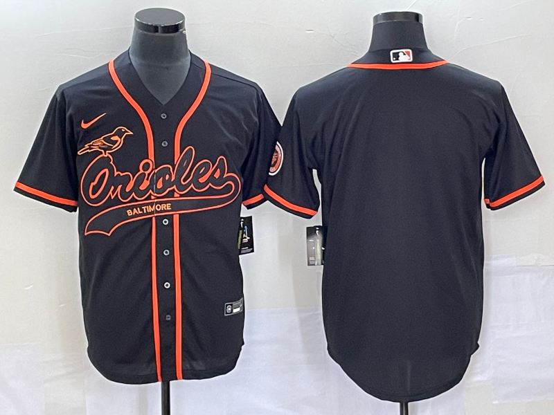 Men's Baltimore Orioles Black Replica Blank Jerseys Joint Edition