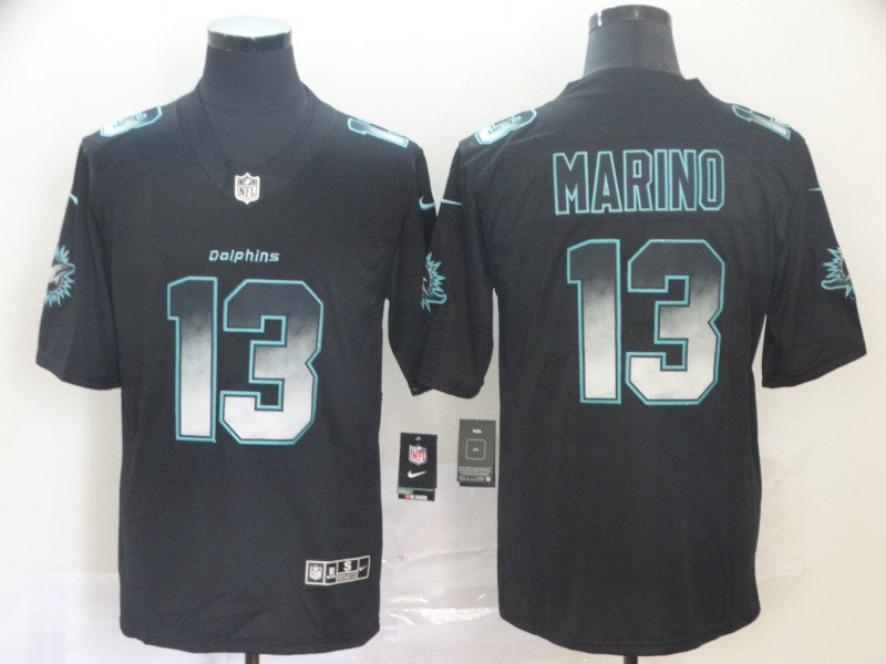 Men's Miami Dolphins #13 Dan Marino Black Authentic Game Jerseys