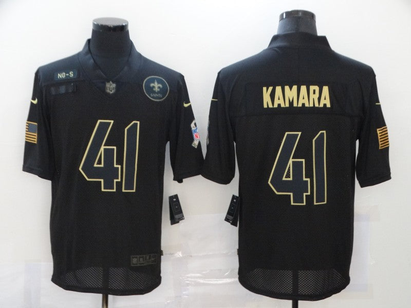Men's New Orleans Saints #41 Alvin Kamara Black Player Game Jerseys