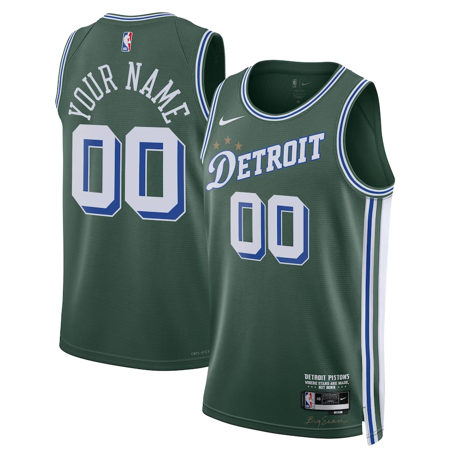 Men's Detroit Pistons Green 2022/23 Swingman Custom Jerseys - City Edition