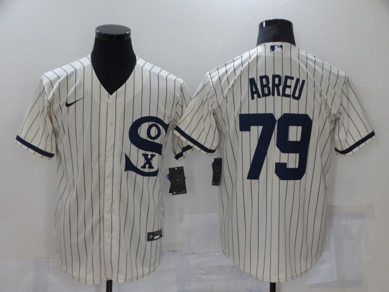 Men's Chicago White Sox Jose Abreu #79 Beige Replica Baseball Jerseys