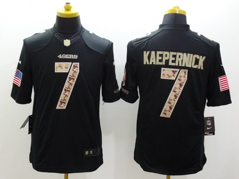 Men's San Francisco 49ers Colin Kaepernick #7 Black Alternate Game Jerseys