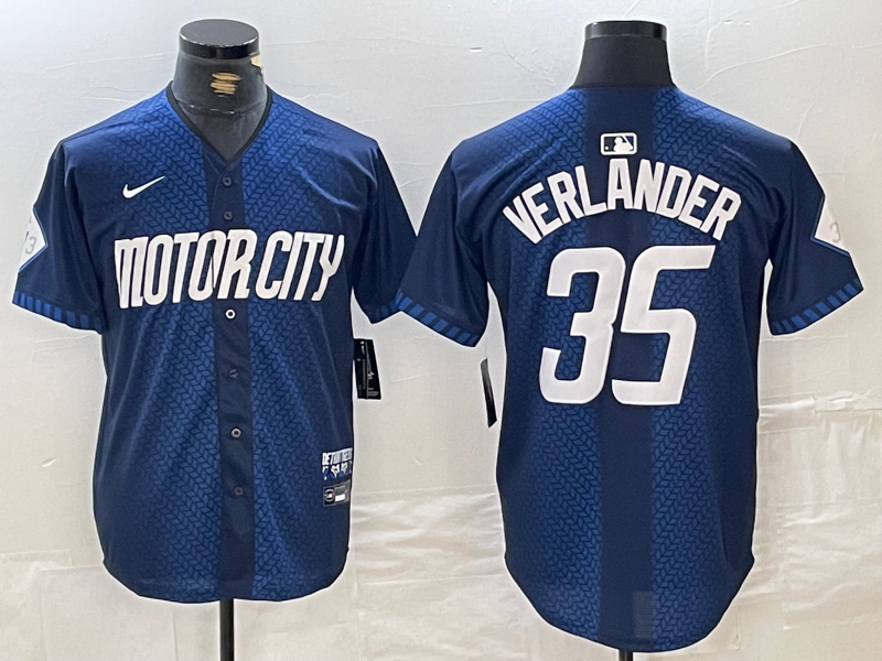 Men's Detroit Tigers Justin Verlander #35 Navy 2024 City Connect Limited Jerseys