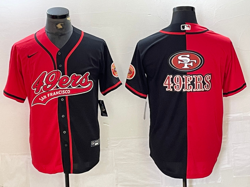Men's San Francisco 49ers Red/Black Game Jerseys Joint Edition
