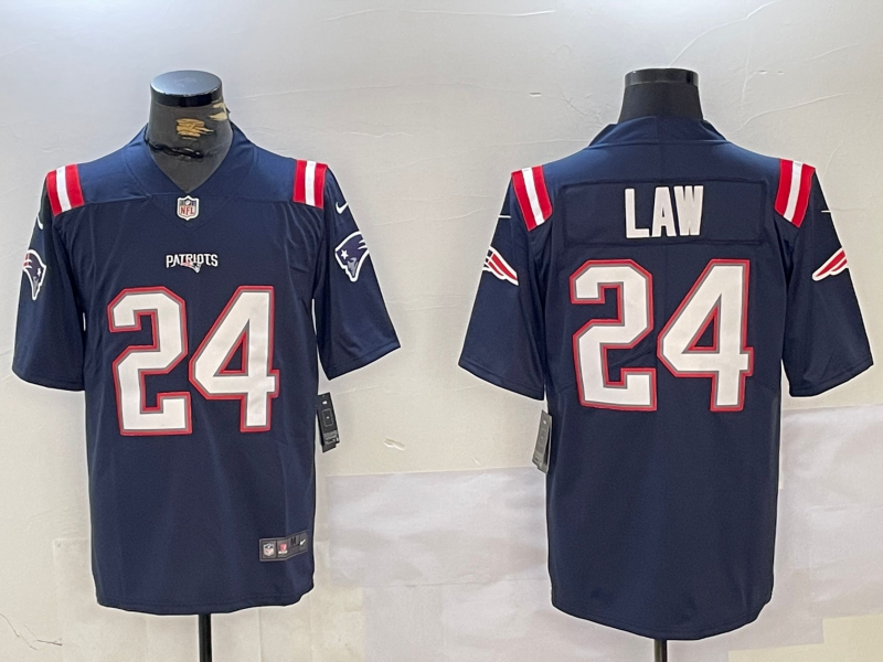 Men's New England Patriots Ty Law #24 Navy Retired Player Alternate Game Jerseys