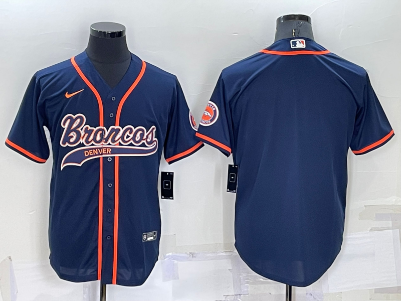 Men's Denver Broncos Navy Blank Jerseys