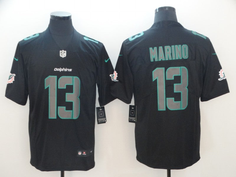 Men's Miami Dolphins Dan Marino #13 Black Player Game Jerseys