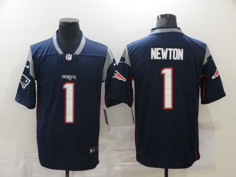Men's New England Patriots Cam Newton #1 Navy Game Jerseys