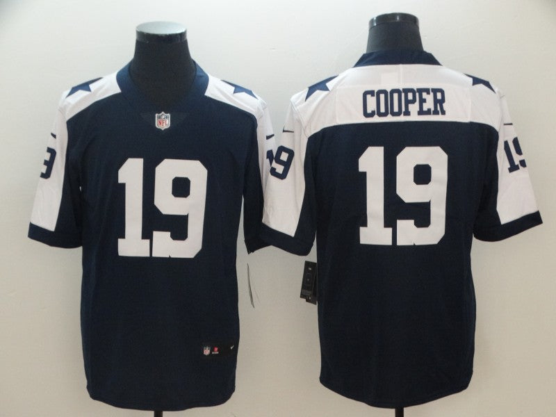 Men's Dallas Cowboys Amari Cooper #19 Navy Alternate Custom1 Game Jerseys
