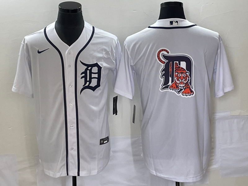 Men's Detroit Tigers White Home Replica Team Jerseys