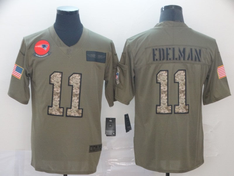 Men's New England Patriots Julian Edelman #11 Brown Player Game Jerseys