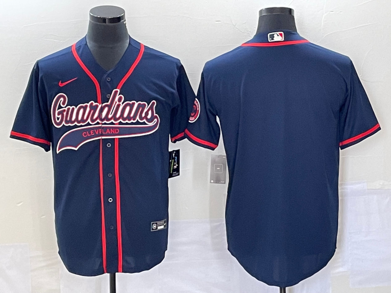Men's Cleveland Guardians Navy Alternate Official Replica Blank Jerseys