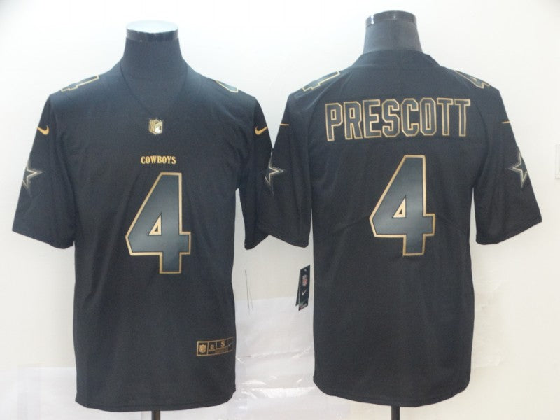 Men's Dallas Cowboys Dak Prescott #4 Black Player Game Jerseys