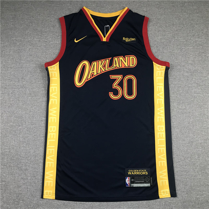 Men's Golden State Warriors Stephen Curry Navy Classics Jerseys City Edition