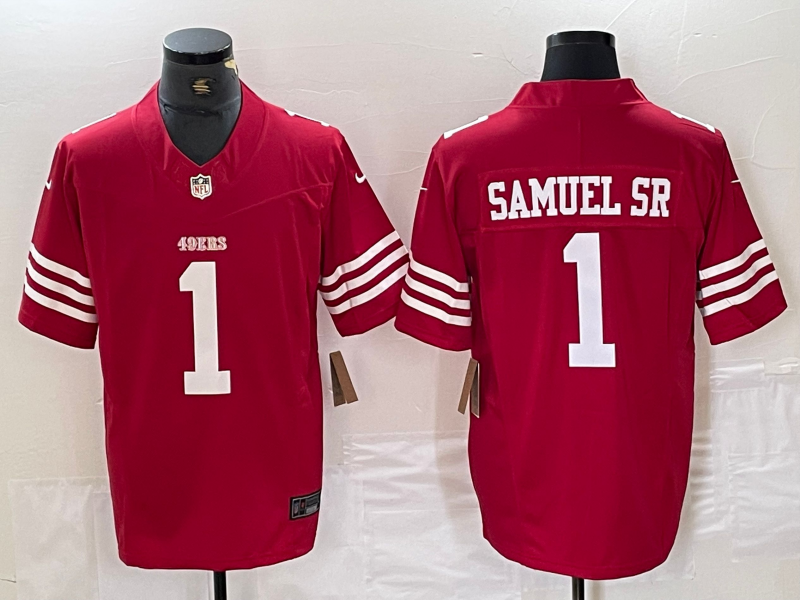 Men's San Francisco 49ers Deebo Samuel Sr #1 Scarlet Vapor F.U.S.E. Limited Jerseys