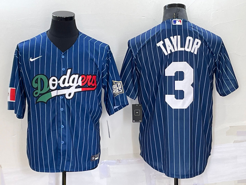 Men's Los Angeles Dodgers Chris Taylor #3 Blue Replica Game Jerseys