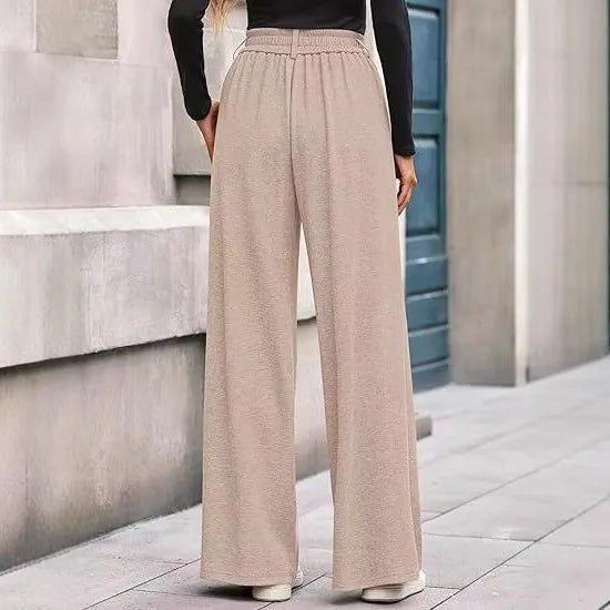 Stylish Solid Pants Solid Color Straight-leg Wide-leg Pants