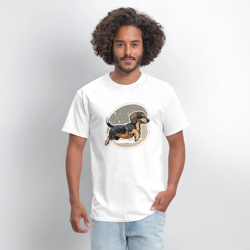 Dachshund Running In Snow