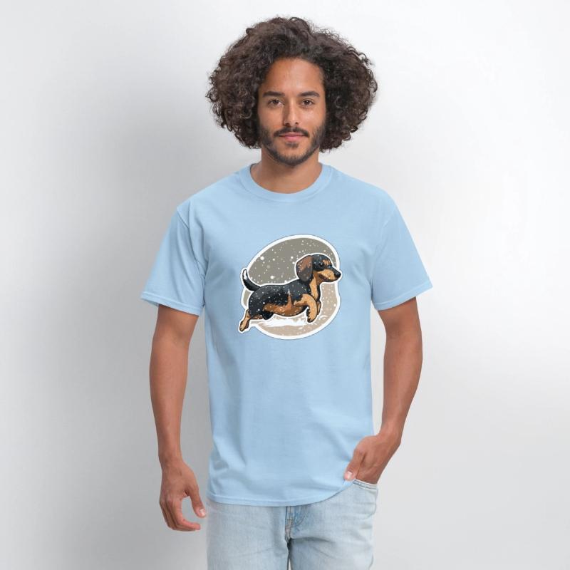 Dachshund Running In Snow