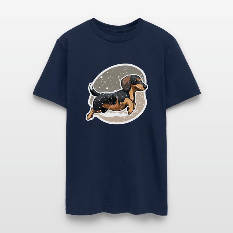 Dachshund Running In Snow