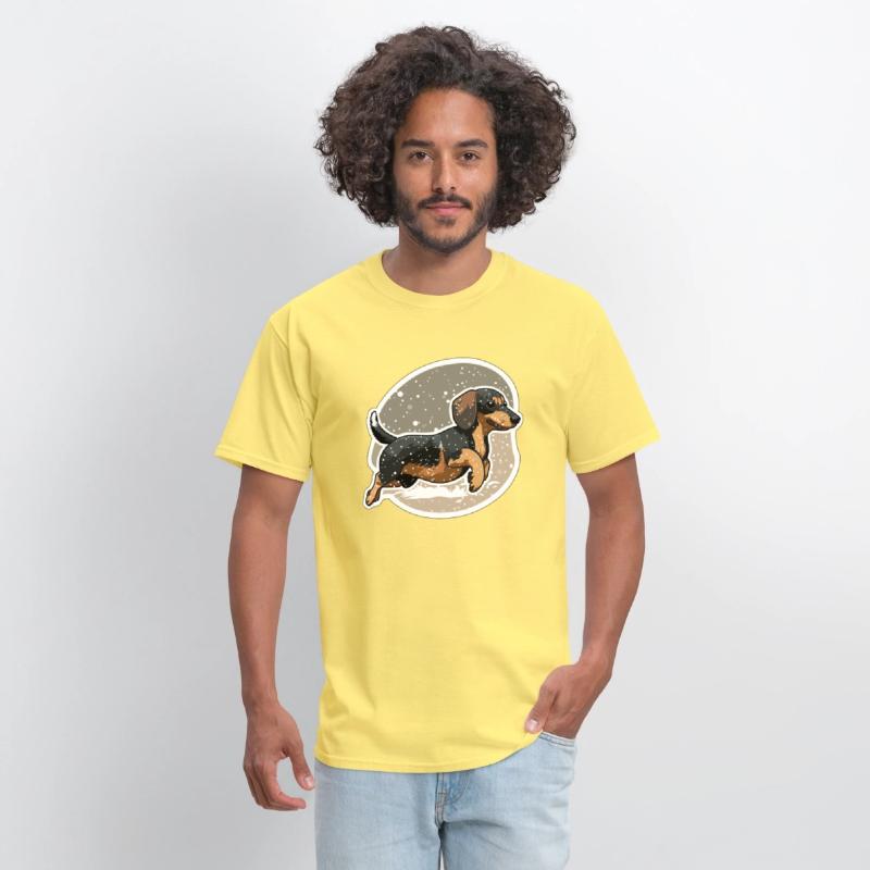 Dachshund Running In Snow