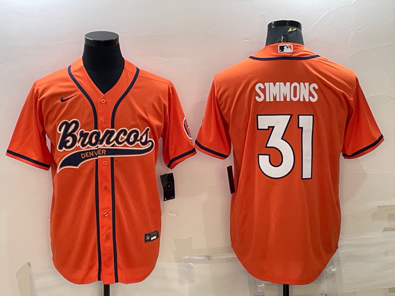Men's Denver Broncos Justin Simmons #31 Orange Game Jerseys Joint Edition