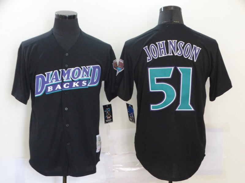 Men's Arizona Diamondbacks Randy Johnson #51 Black Replica Baseball Jerseys